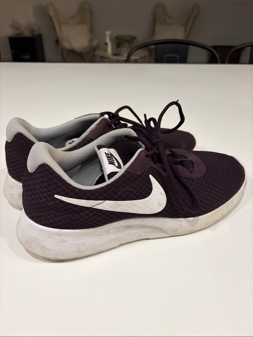 Nike Men’s Sneakers - Burgundy and White. Size 11